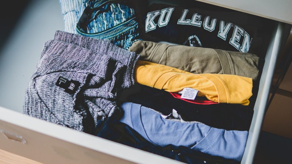 drawer full of clothes