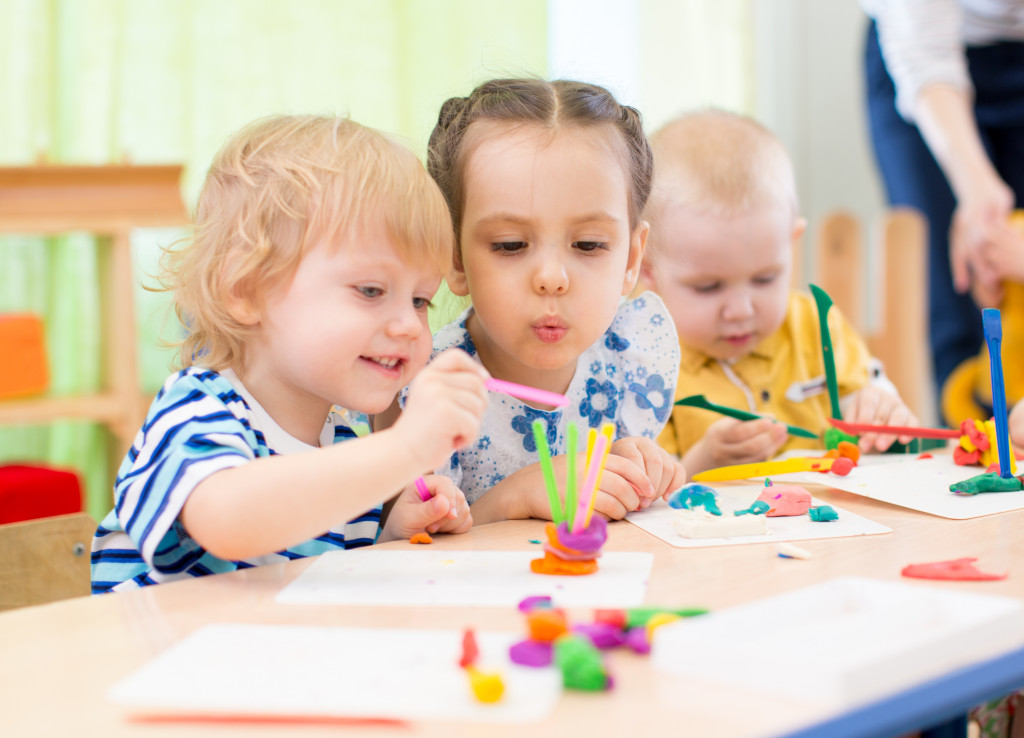 Children learning about colors