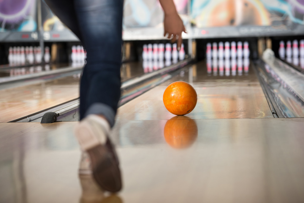 A man bowling