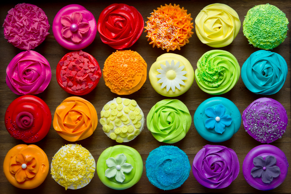 Cupcakes in different colors