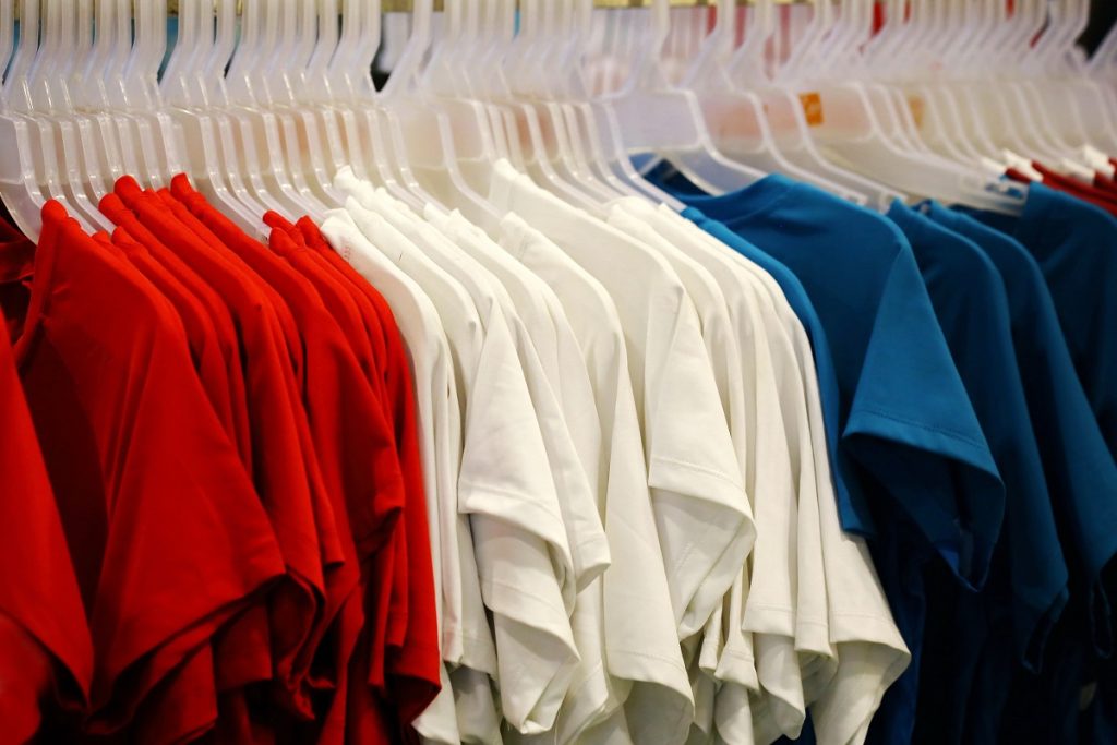 clothes arranged according to its colors